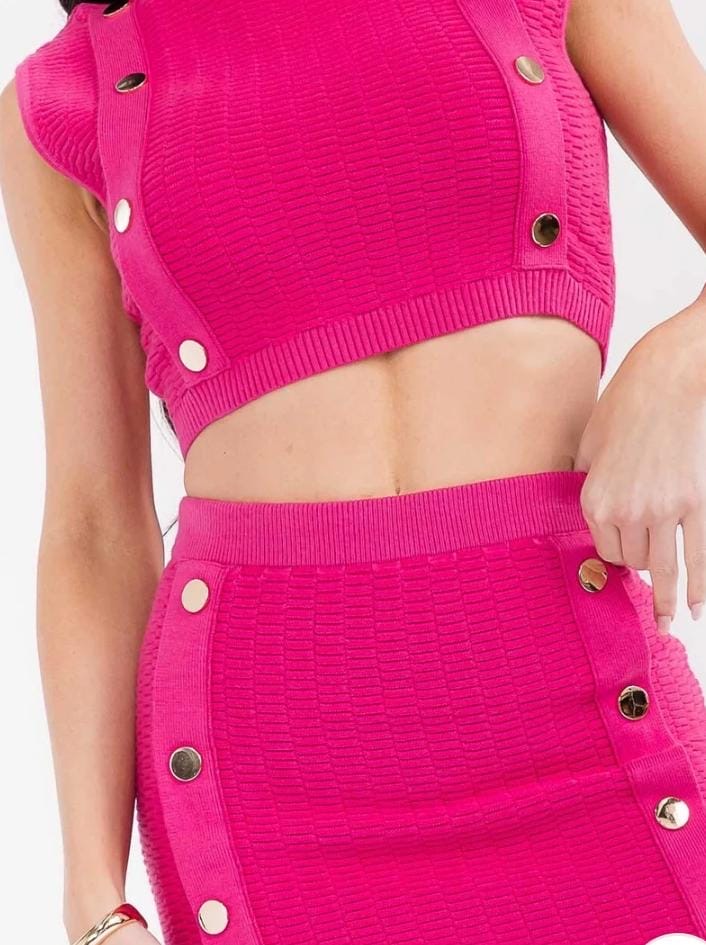 Set de Crop Top y Minifalda Rosa